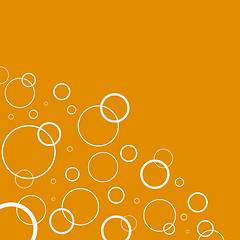 Image showing Abstract background with white circles on orange