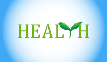 Image showing Health text with green plant