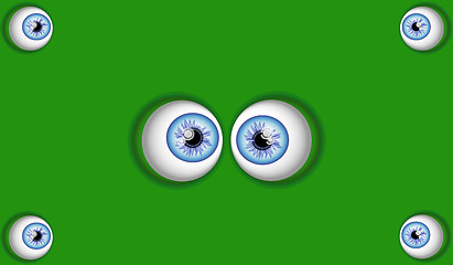 Image showing Eyes on green