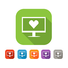 Image showing Color set of flat virtual love icon