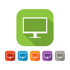 Image showing Color set of flat ccomputer icon