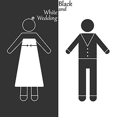 Image showing Black-and-white wedding