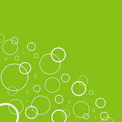 Image showing Abstract background with white circles on green