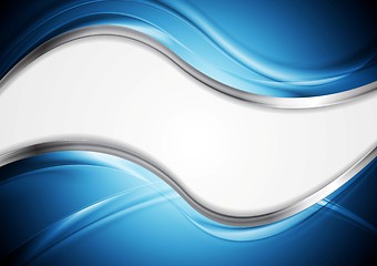 Image showing Abstract wavy metallic design