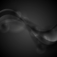 Image showing Dark abstract shiny waves