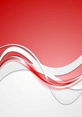 Image showing Bright red wavy abstract background