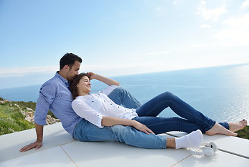 Image showing relaxed young couple at home