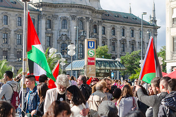 Image showing Pro-Palestinian activists at the demonstrations