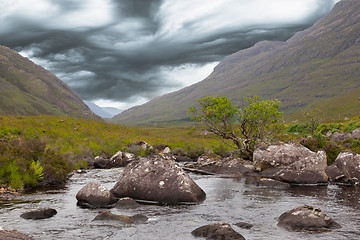 Image showing Landscape with waterfall in the mountains