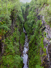 Image showing Valey with waterfall in the mountains