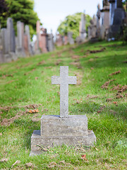 Image showing Very old gravestone for a child's grave