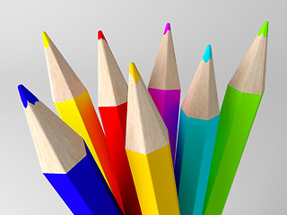 Image showing Pencils painted in different colors