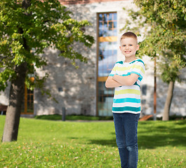 Image showing smiling little boy in casual clothes