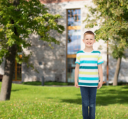 Image showing smiling little boy in casual clothes