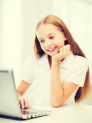 Image showing girl with laptop pc at school