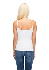 Image showing young woman in blank white tank top