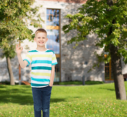 Image showing smiling little boy showing ok sign