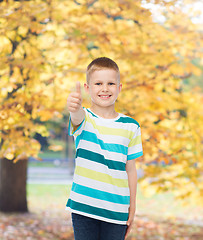 Image showing little boy in casual clothes with arms crossed