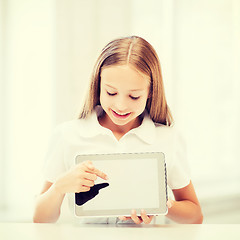 Image showing girl with tablet pc at school