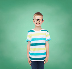 Image showing smiling little boy in eyeglasses