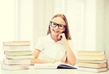 Image showing student girl studying at school