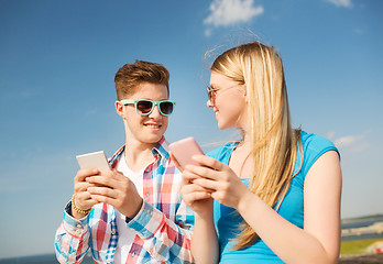 Image showing smiling couple having fun outdoors