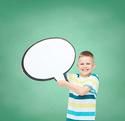 Image showing smiling little boy with blank text bubble