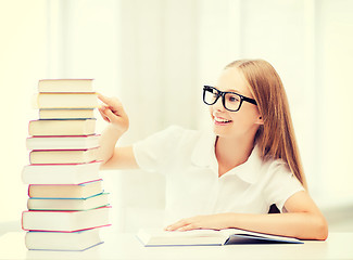 Image showing student girl studying at school