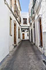 Image showing Typical Whitewashed Andalusian Street in Nijar