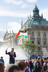 Image showing Palestinian demonstration in the center of the European Union