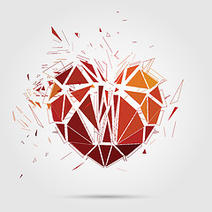 Image showing Abstract broken heart. 3d Vector illustration.