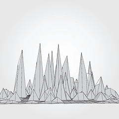 Image showing Mountains. Vector 3D concept illustration.