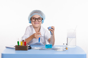 Image showing Girl in a laboratory technician