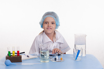 Image showing Chemist in chemistry class