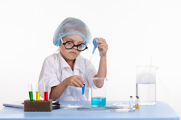 Image showing Girl infatuated laboratory experience