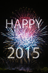Image showing Happy New Year 2015 with fireworks