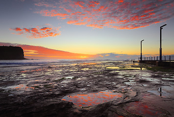 Image showing Mona Vale coastal seascape at sunrise