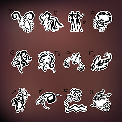 Image showing Horoscope Zodiac  Star signs, vector set.