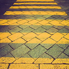 Image showing Retro look Zebra crossing