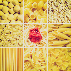 Image showing Retro look Pasta collage