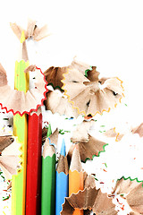 Image showing Pencils and wood shavings