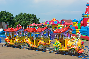 Image showing Children attraction train.