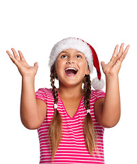 Image showing Girl in Santa hat