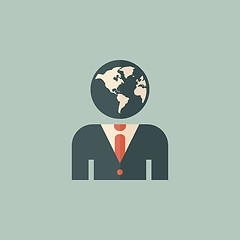 Image showing Global Business Flat Icon