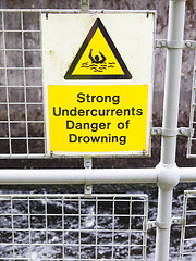 Image showing Water hazard signs