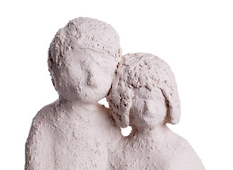 Image showing Clay statue of a couple