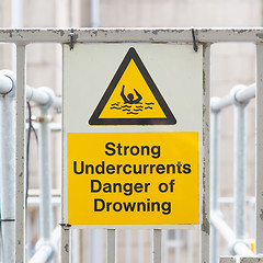 Image showing Water hazard signs