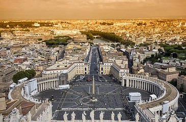 Image showing Panorama view of St Peter's Square