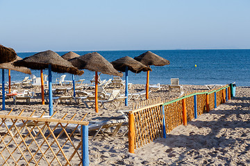 Image showing tunisian beach in morning without people
