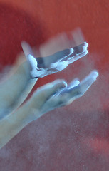 Image showing hands with powder chalk magnesia